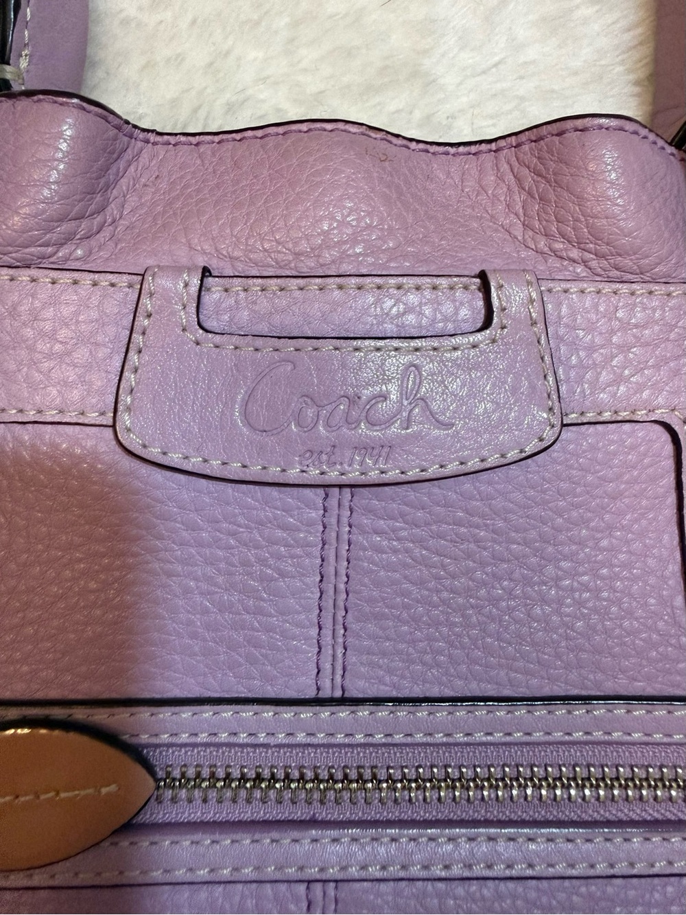 Authentic Coach Penelope Bag Lavender Pebbled Leather w/Silver Hardware Perfect - Picture 5 of 15